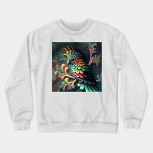 A Fractal Design in A Parrot Motif Crewneck Sweatshirt